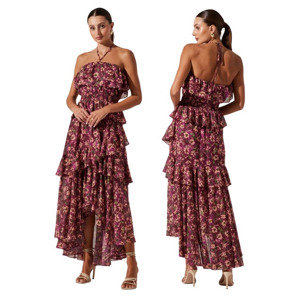 NWT ASTR The Label Elena Purple Floral Dress Size S - Picture 4 of 9